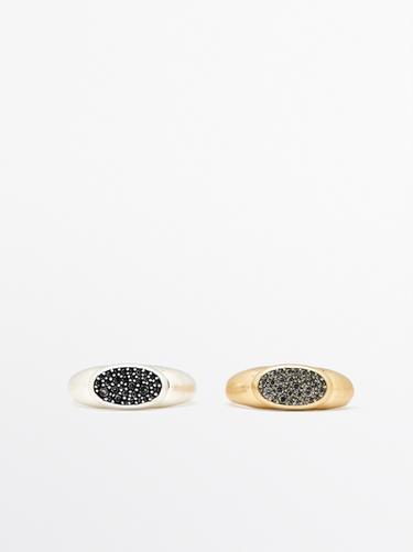 Zara Rhinestone ring set - Golden