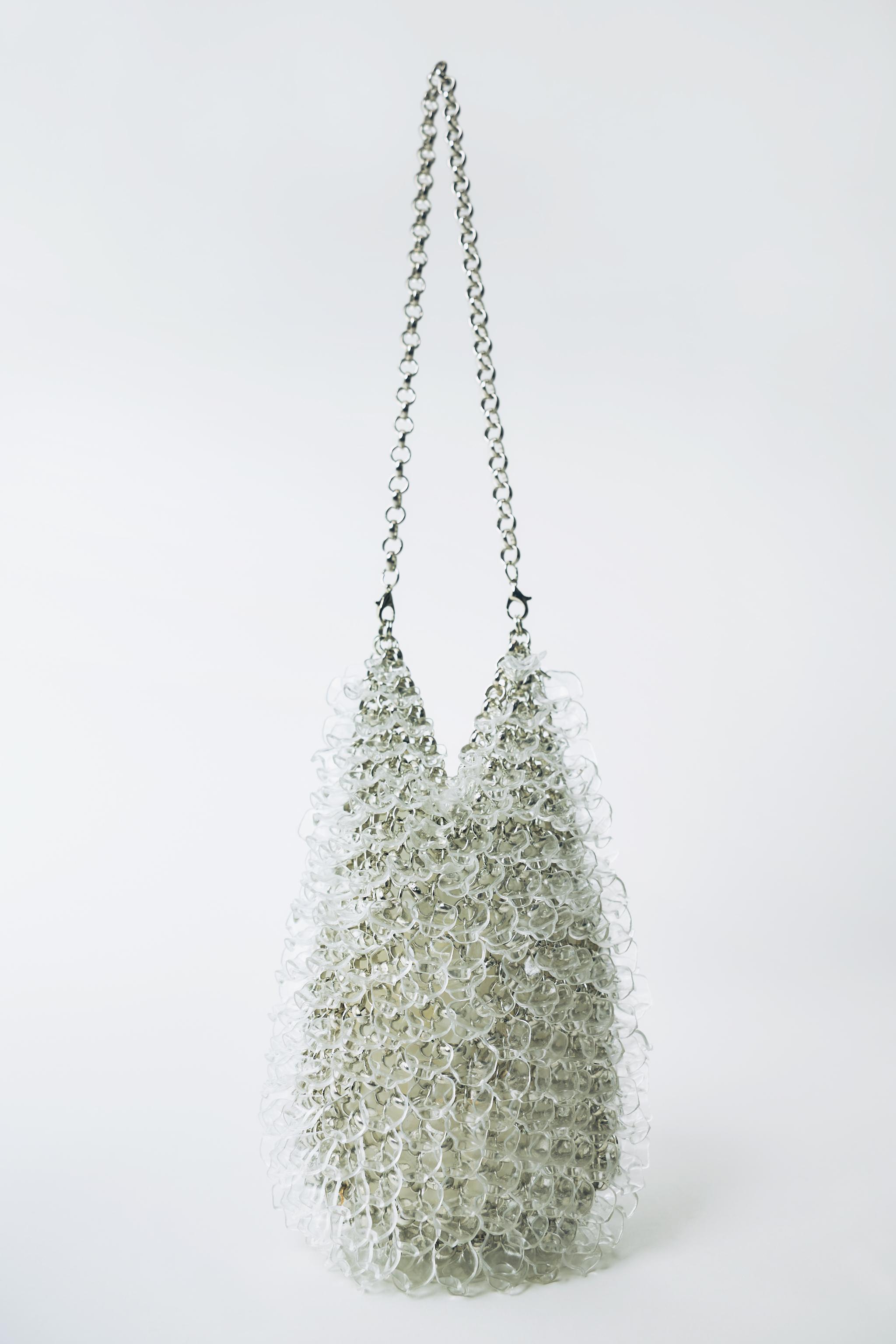 Zara white beaded discount bag