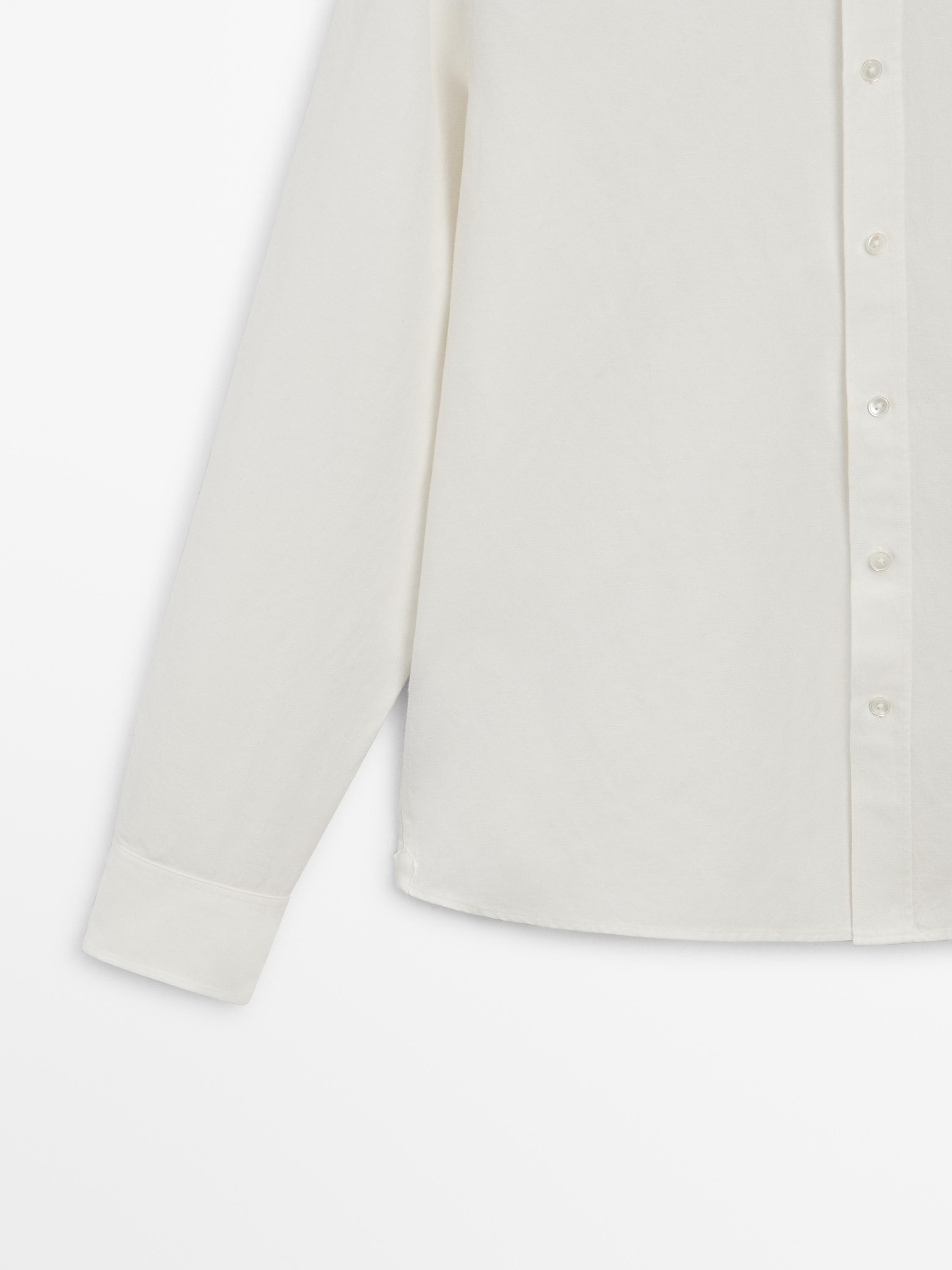 Regular fit linen blend shirt
