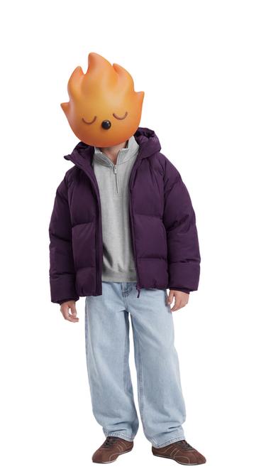 WASSERABWEISENDE STEPPJACKE MIT KAPUZE - Violett von Zara