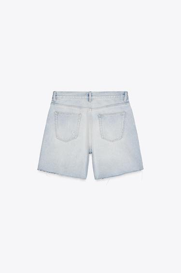 BERMUDA EN DENIM DÉCHIRÉ ZW COLLECTION - Bleu clair de Zara - Image 7