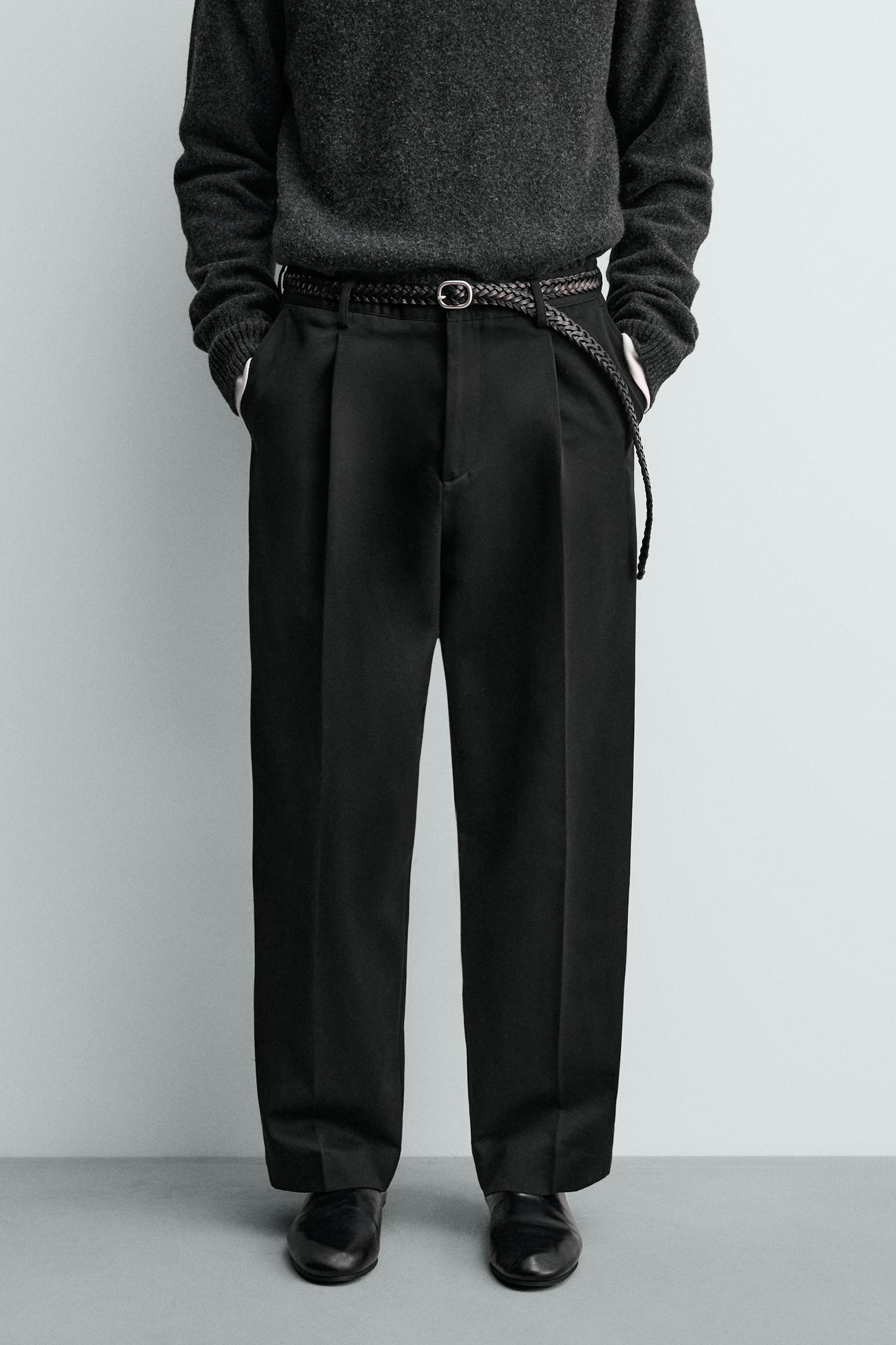 Aaron Levine x ZARA リラックスフィットプリーツパンツ - ブラック
