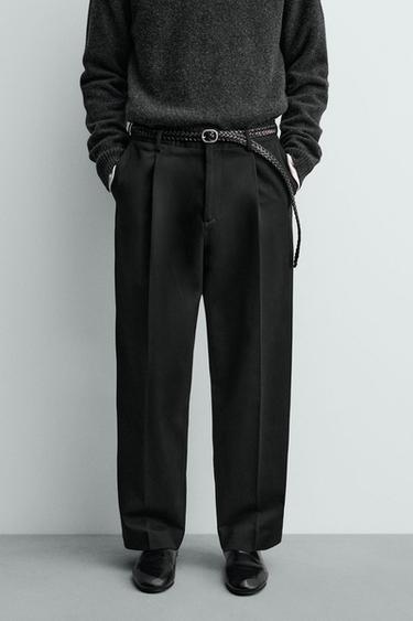 RELAXED FIT PLEATED TROUSERS AARON LEVINE X ZARA - Black by Zara - Image 1