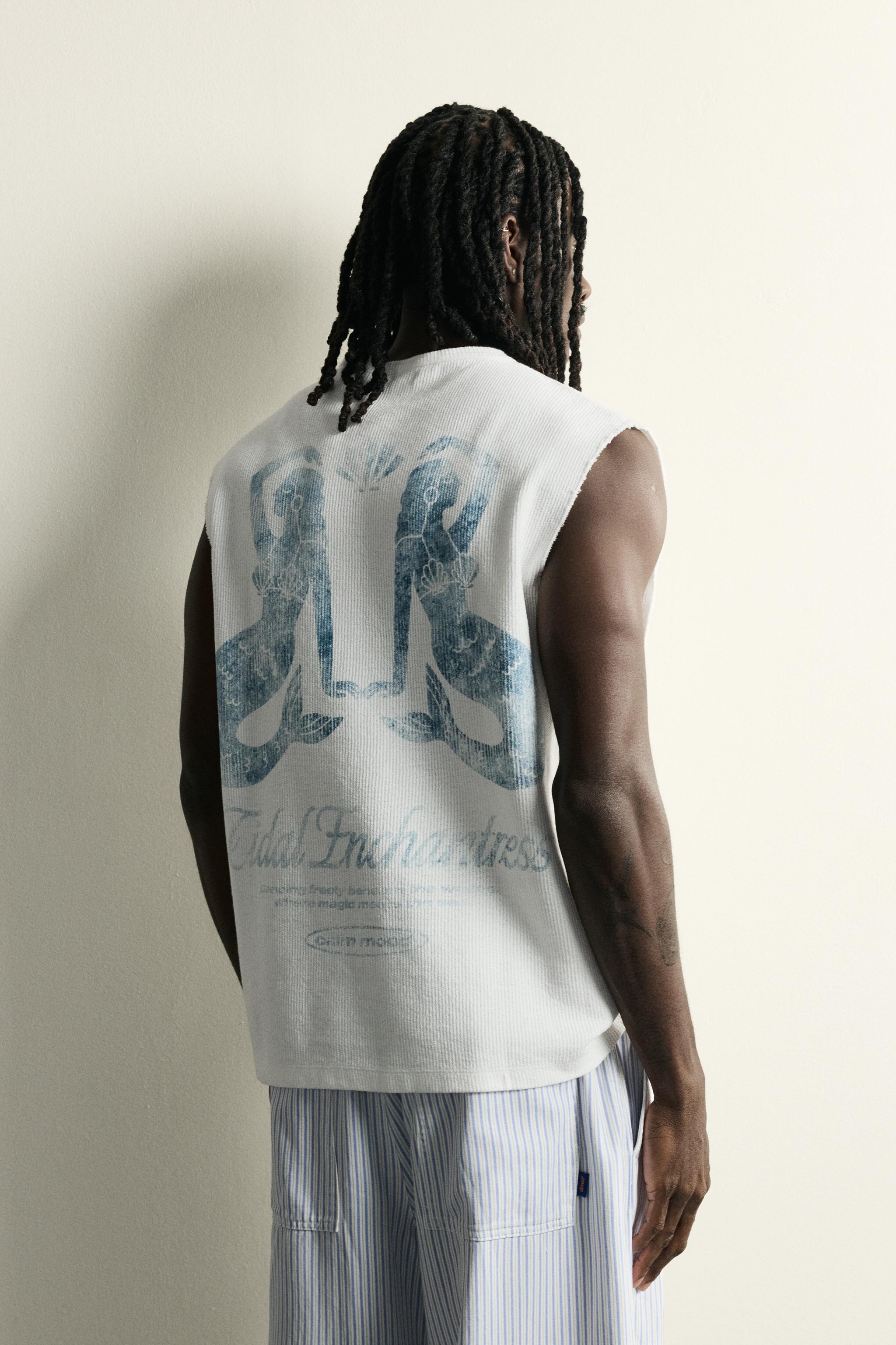 WASHED PRINTED KNIT TANK TOP