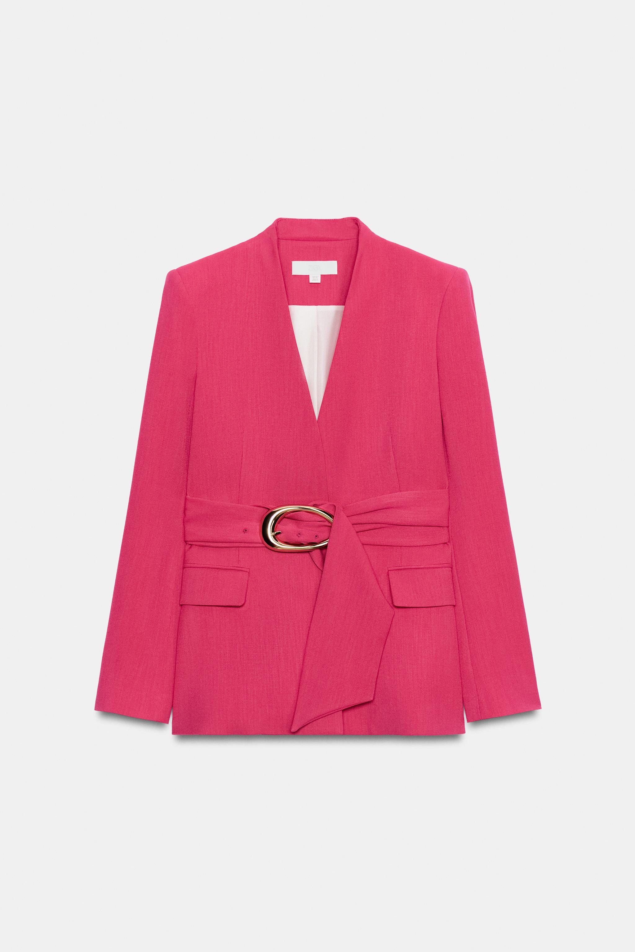 SHOULDER PAD BLAZER WITH BELT