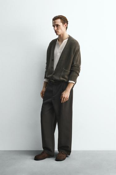 GILET LAINE - CACHEMIRE ÉDITION LIMITÉE - Kaki de Zara - Image 3
