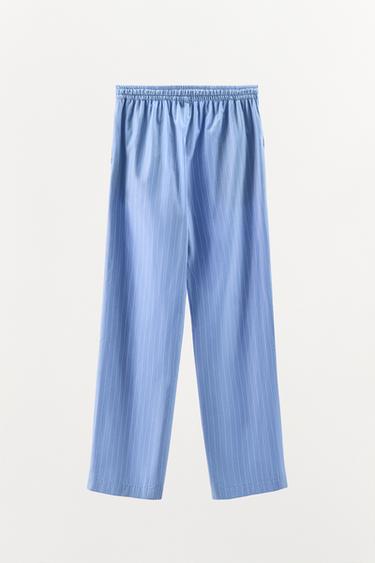 PANTALON DE STYLE PYJAMA À RAYURES - Bleu de Zara - Image 5