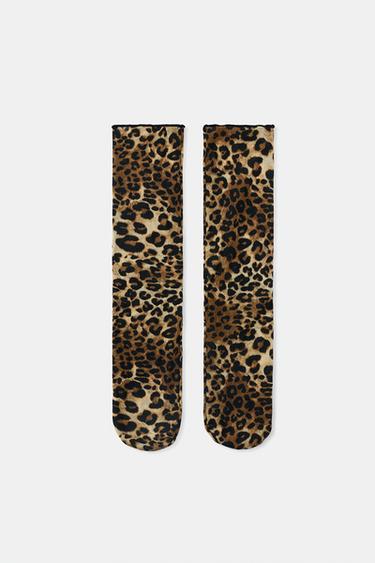ANIMAL PRINT TIGHTS SOCKS - Leopard by Zara