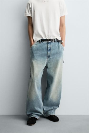 WIDE BAGGY FIT JEANS - Light blue by Zara - Image 1