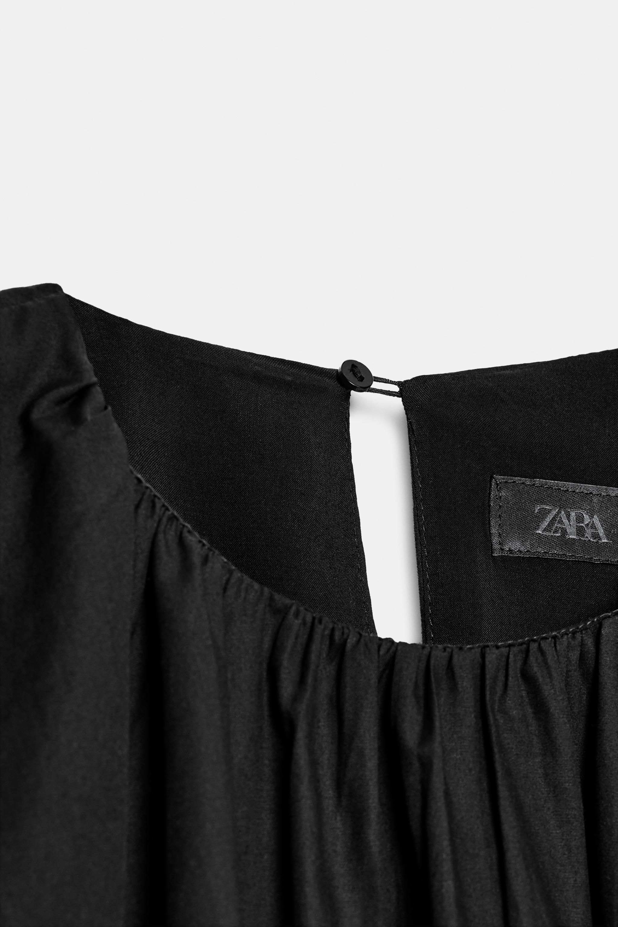 ポプリンバルーントップス - ブラック | ZARA Japan / 日本