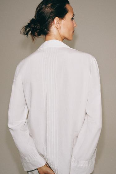 ZW COLLECTION КОШУЛА СО КОПЧИЊА - Бела од Zara