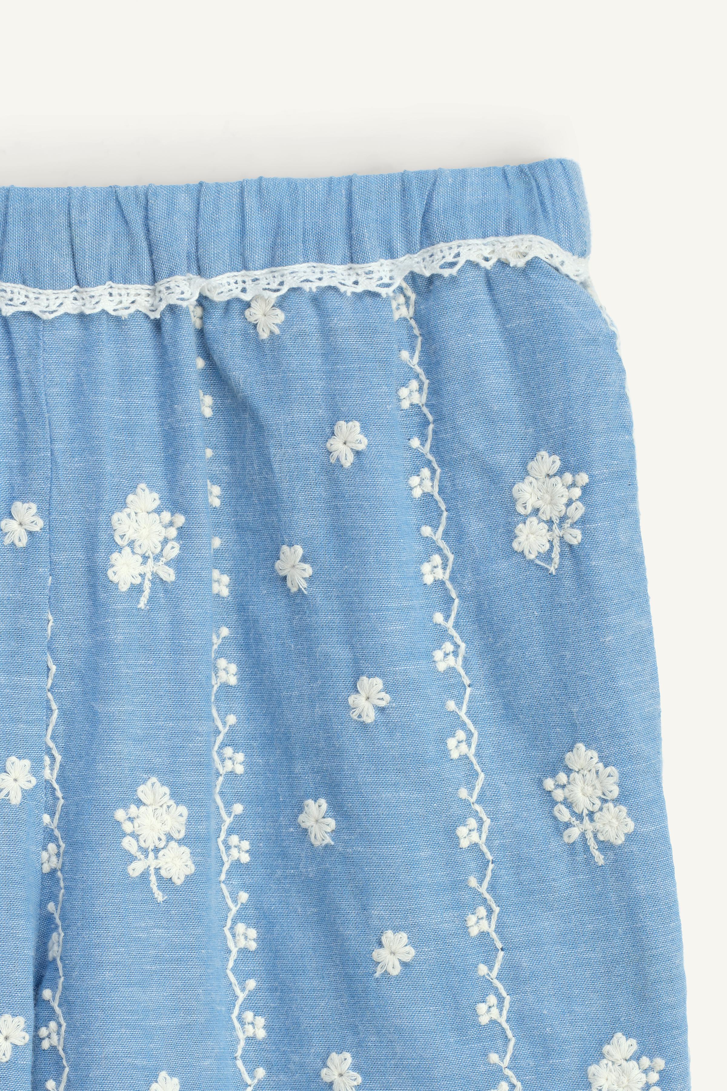 LIMITED EDITION 刺繍パンツ - ライトブルー | ZARA Japan / 日本