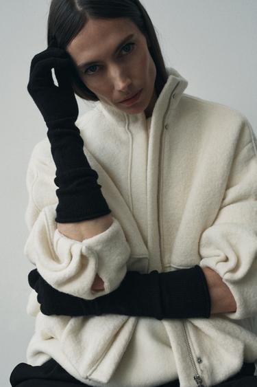 LUVAS COMPRIDAS DE TRICÔ FINO - Preto da Zara - Imagem 0