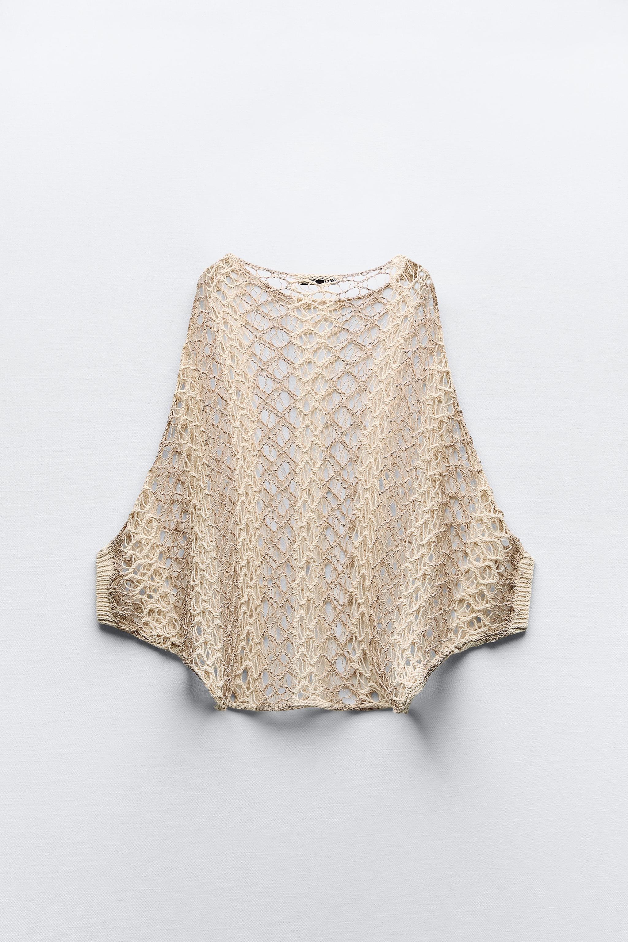 MESH KNIT TOP - Ecru / Beige | ZARA United States