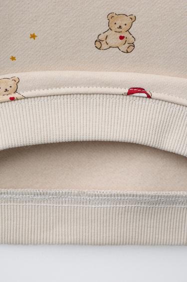 BEARS SWEATSHIRT AND JOGGER TROUSERS SET - Ecru by Zara - Image 4