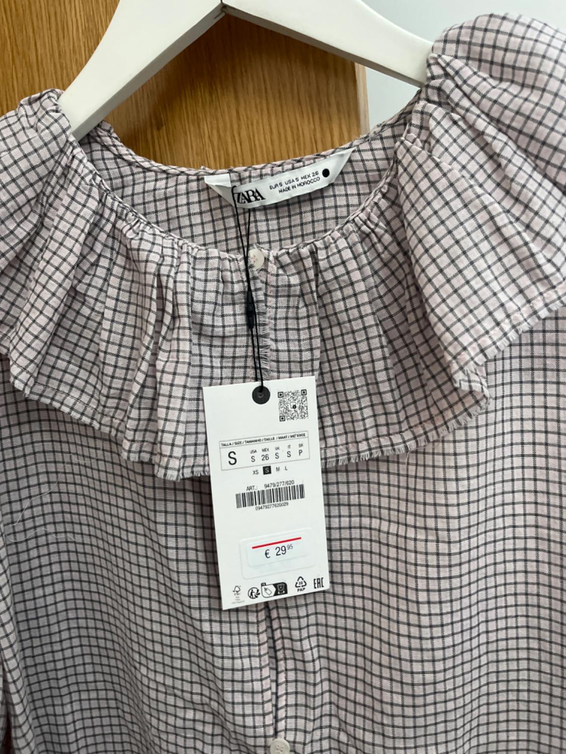 GINGHAM RUFFLED SHIRT ZW COLLECTION - Image 3