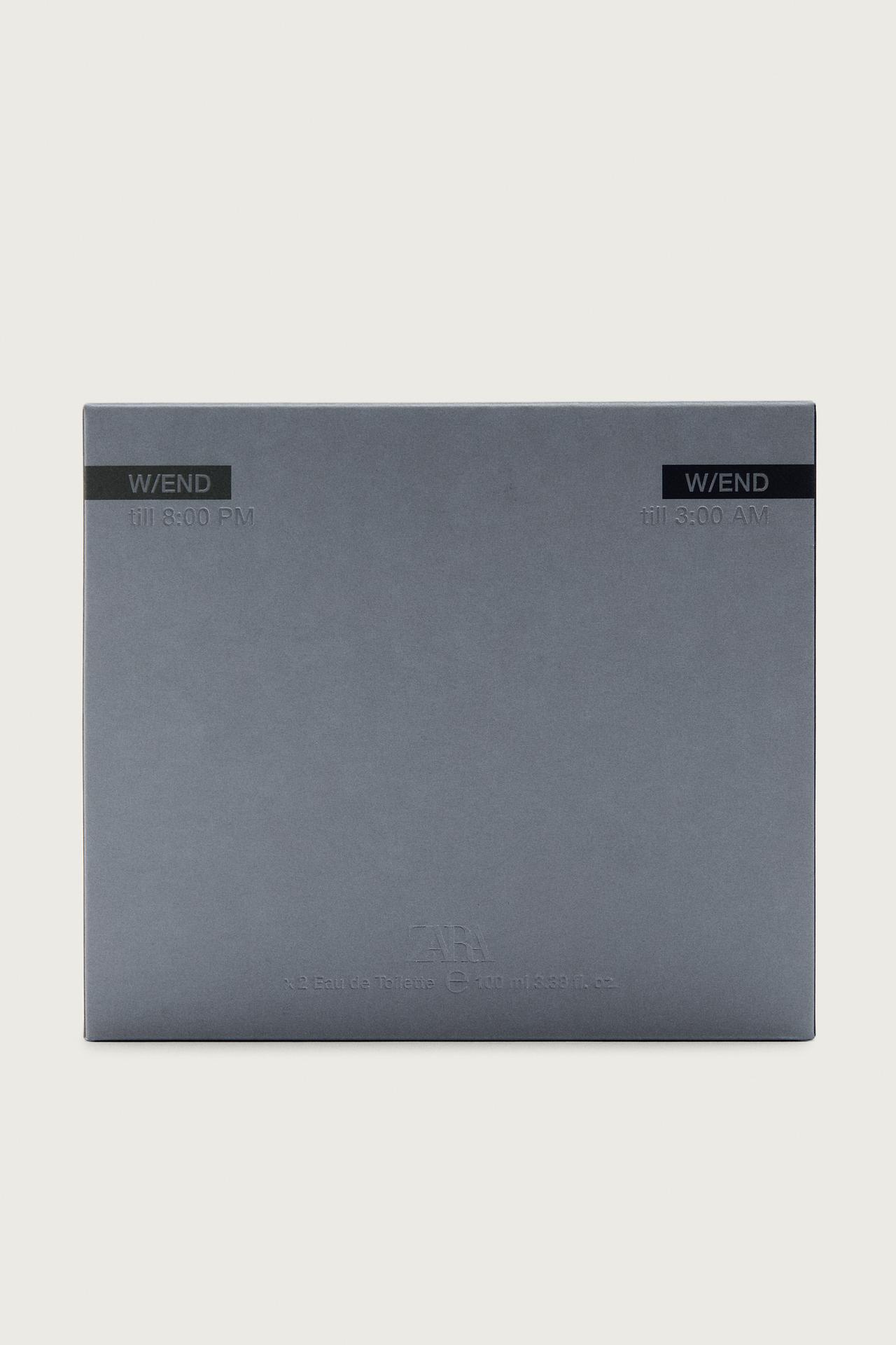 W/END TILL 8.00 PM W/END TILL 3:00 AM 100 ML / 3.38 oz + 100 ML / 3.38 oz — TINTED LEATHER