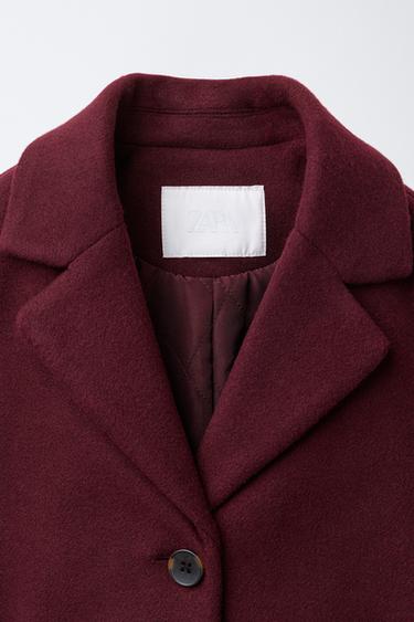 MANTEAU EN DRAP DE LAINE - Bordeaux de Zara - Image 6
