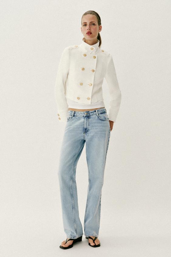 GOLD BUTTON WRAP JACKET from Zara - $109