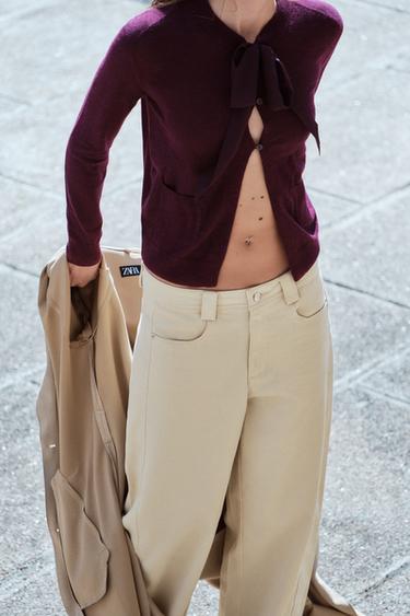 WOOL AND ALPACA TIE JACKET - Aubergine by Zara - Image 0