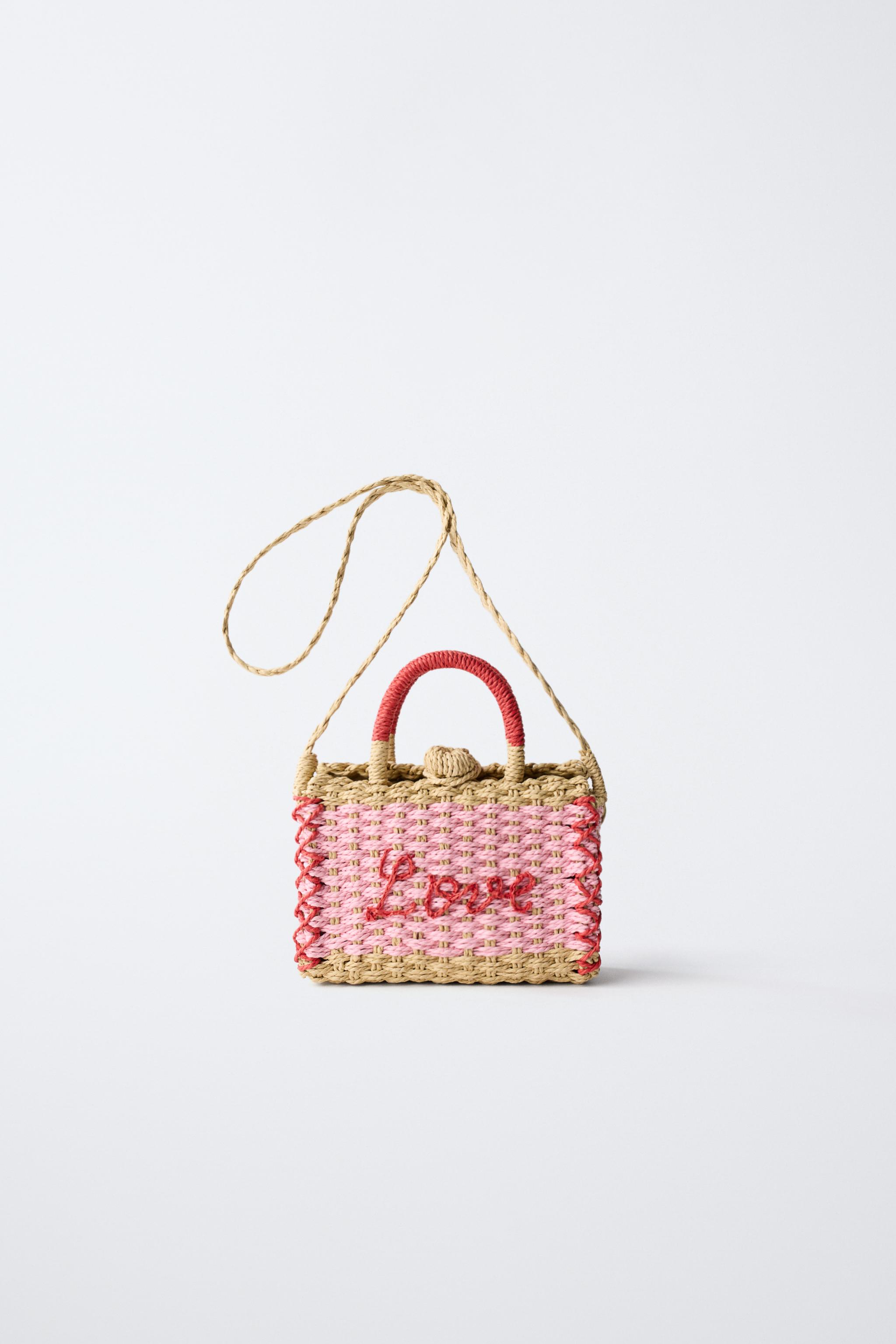 ラフィア風クロスボディバッグ - ピンク | ZARA Japan / 日本