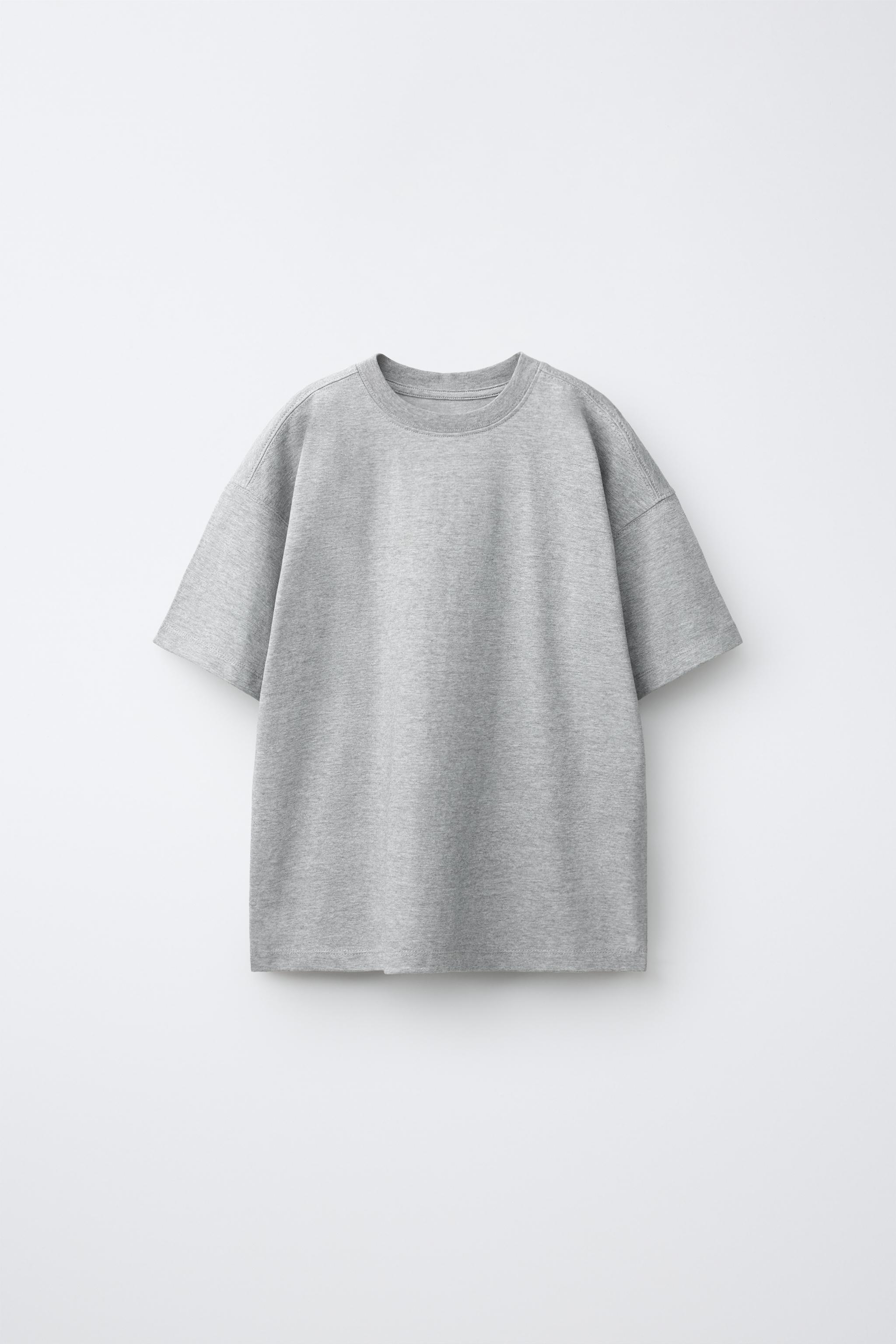 PLAIN T-SHIRT — Mid-gray