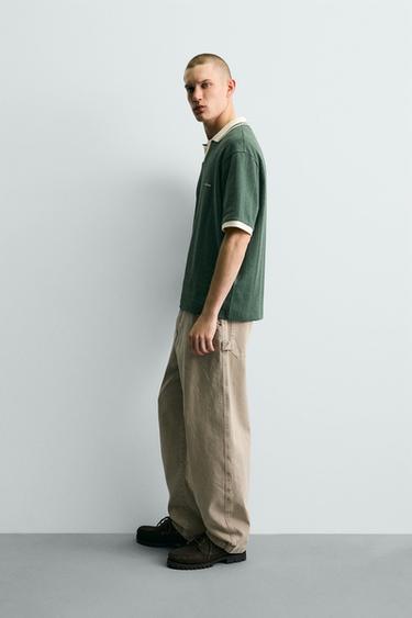 POLO JACQUARD VERTICAL BRODÉ - Vert de Zara - Image 3