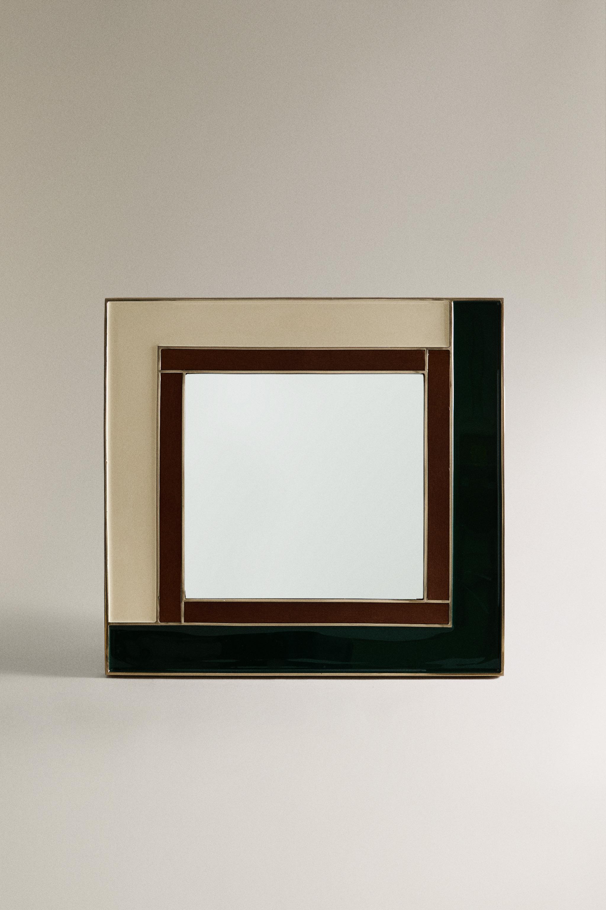 MIROIR MURAL BOIS RÉSINE X COLLAGERIE