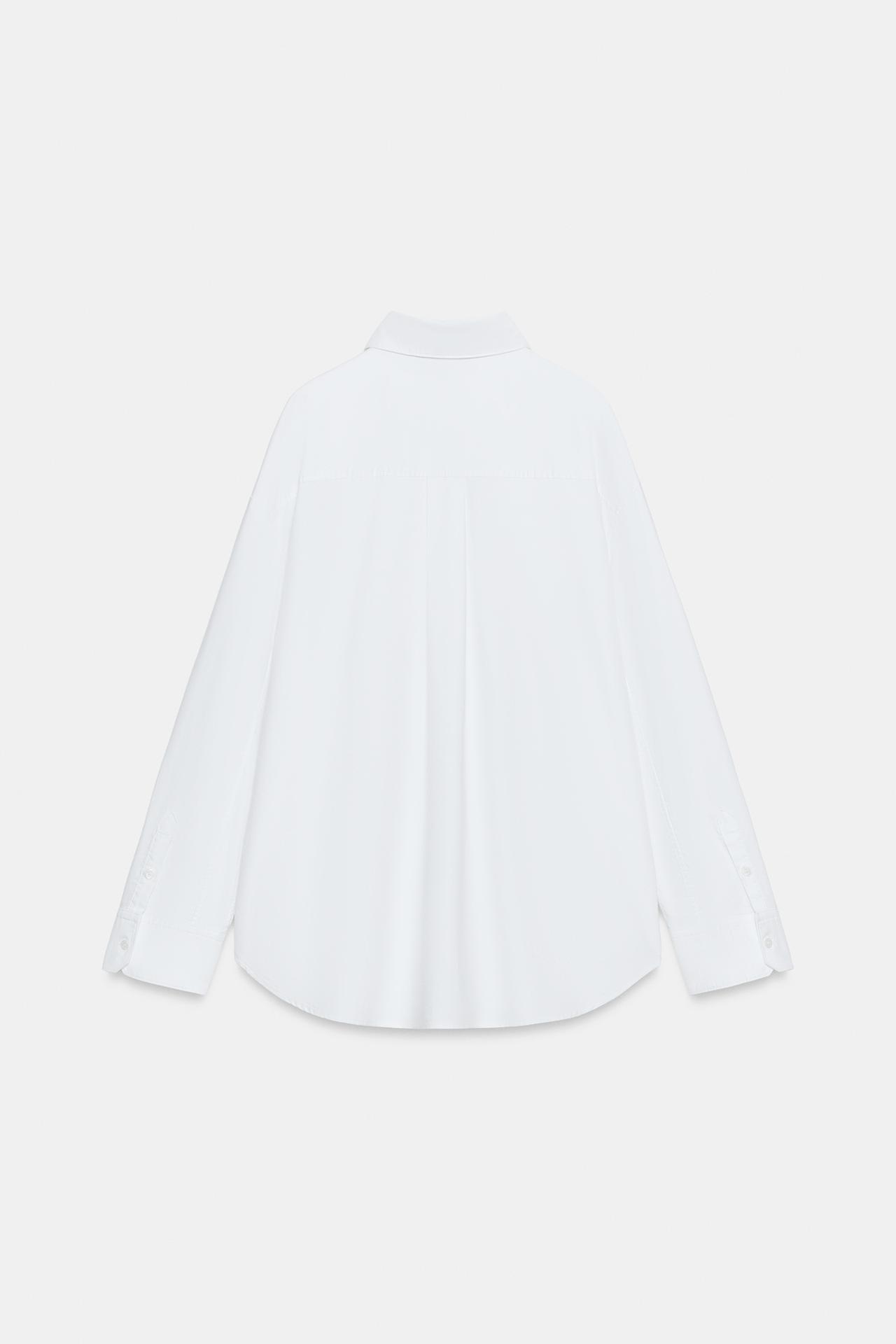 ZW COLLECTION OXFORD FROG FASTENING SHIRT — White