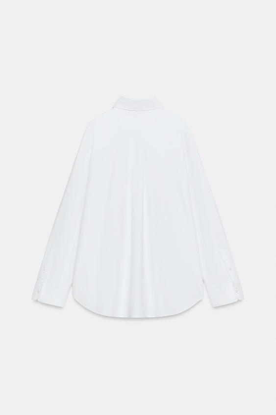 ZW COLLECTION OXFORD SHIRT WITH FROG FASTENING - White by Zara - Image 7