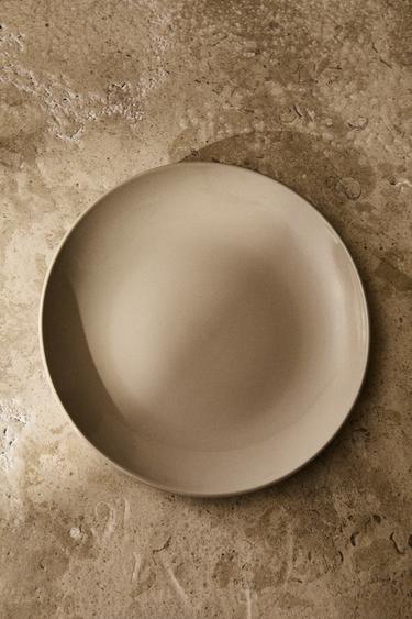 STONEWARE DINNER PLATE - Taupe grey by Zara - Image 5