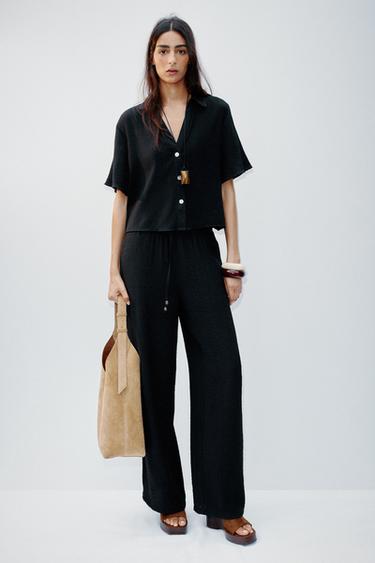 Zara SHORT SLEEVE SHIRT - Black - Image 0