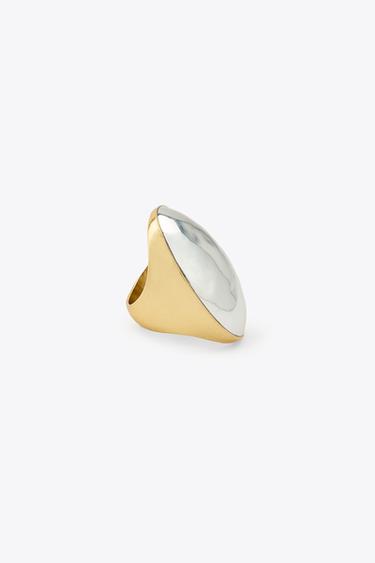 COMBINED GEOMETRIC RING - Gold / Silver by Zara - Image 2