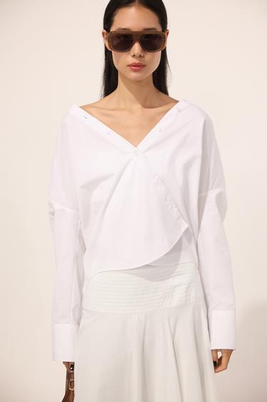 BASIC POPLIN SHIRT - White by Zara