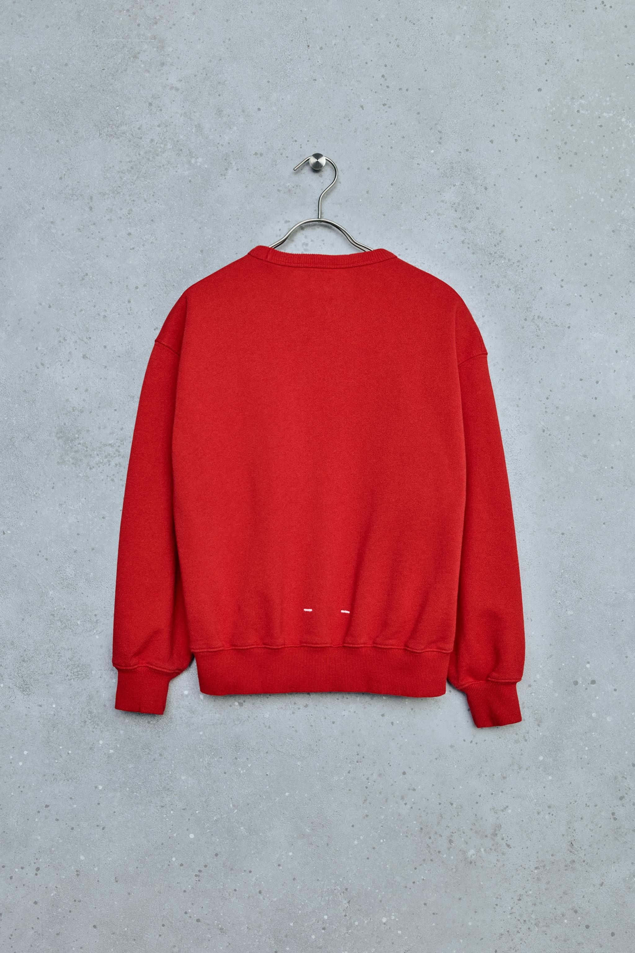 STORIESZ - PLAIN RIBBED SWEATSHIRT — Intense red