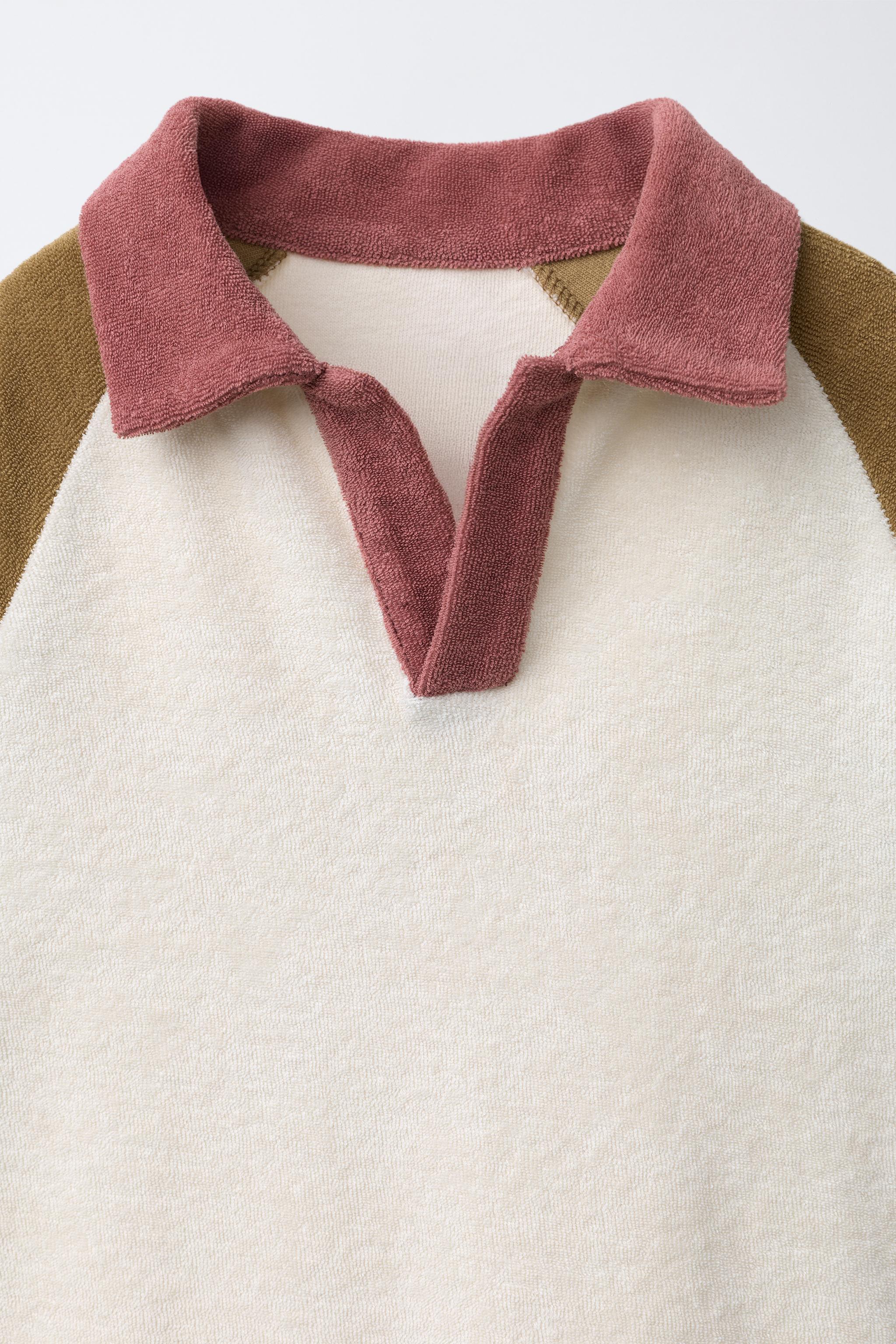 COLORBLOCK TERRYCLOTH POLO AND BERMUDA SET