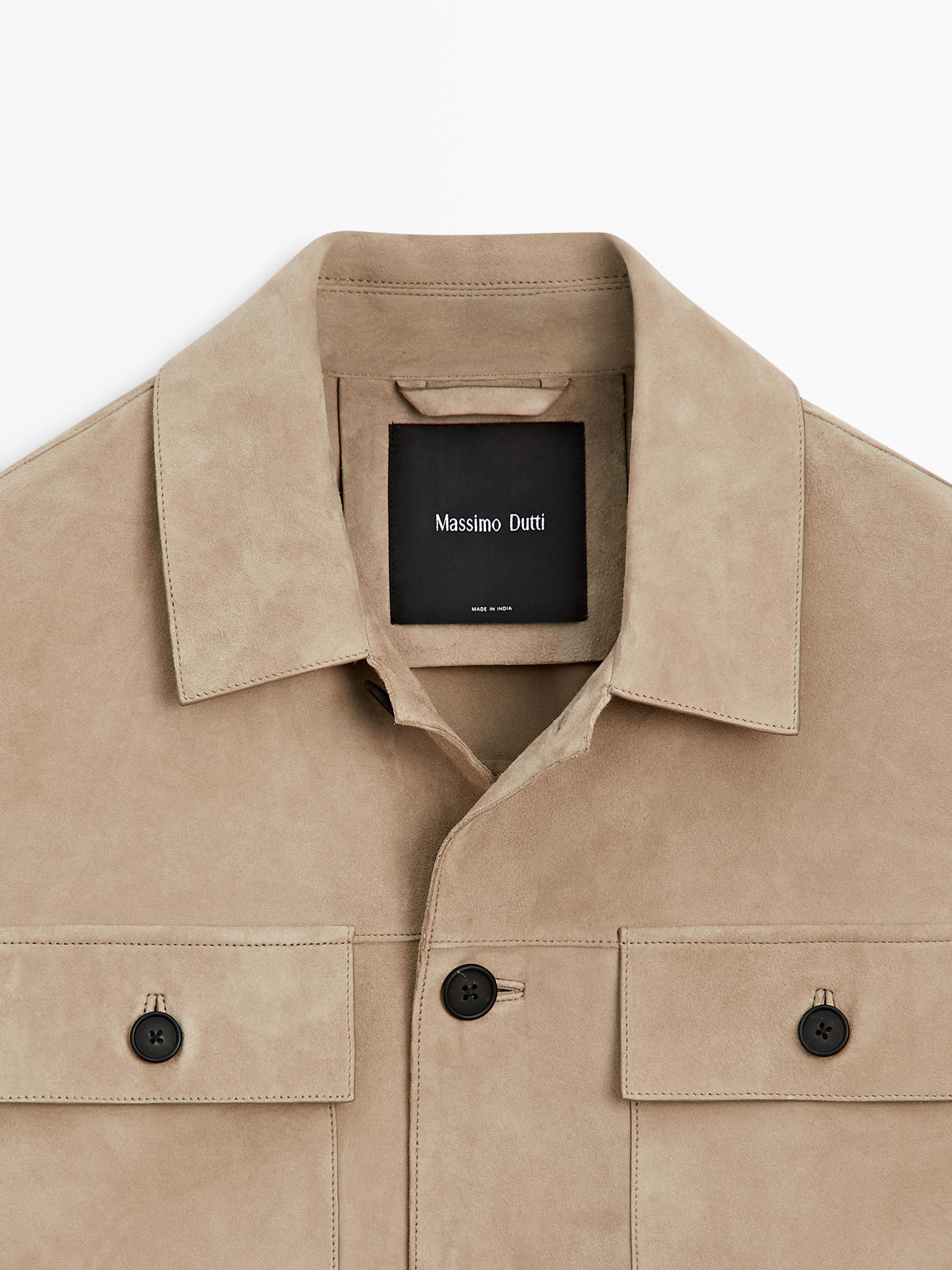 Suede leather overshirt