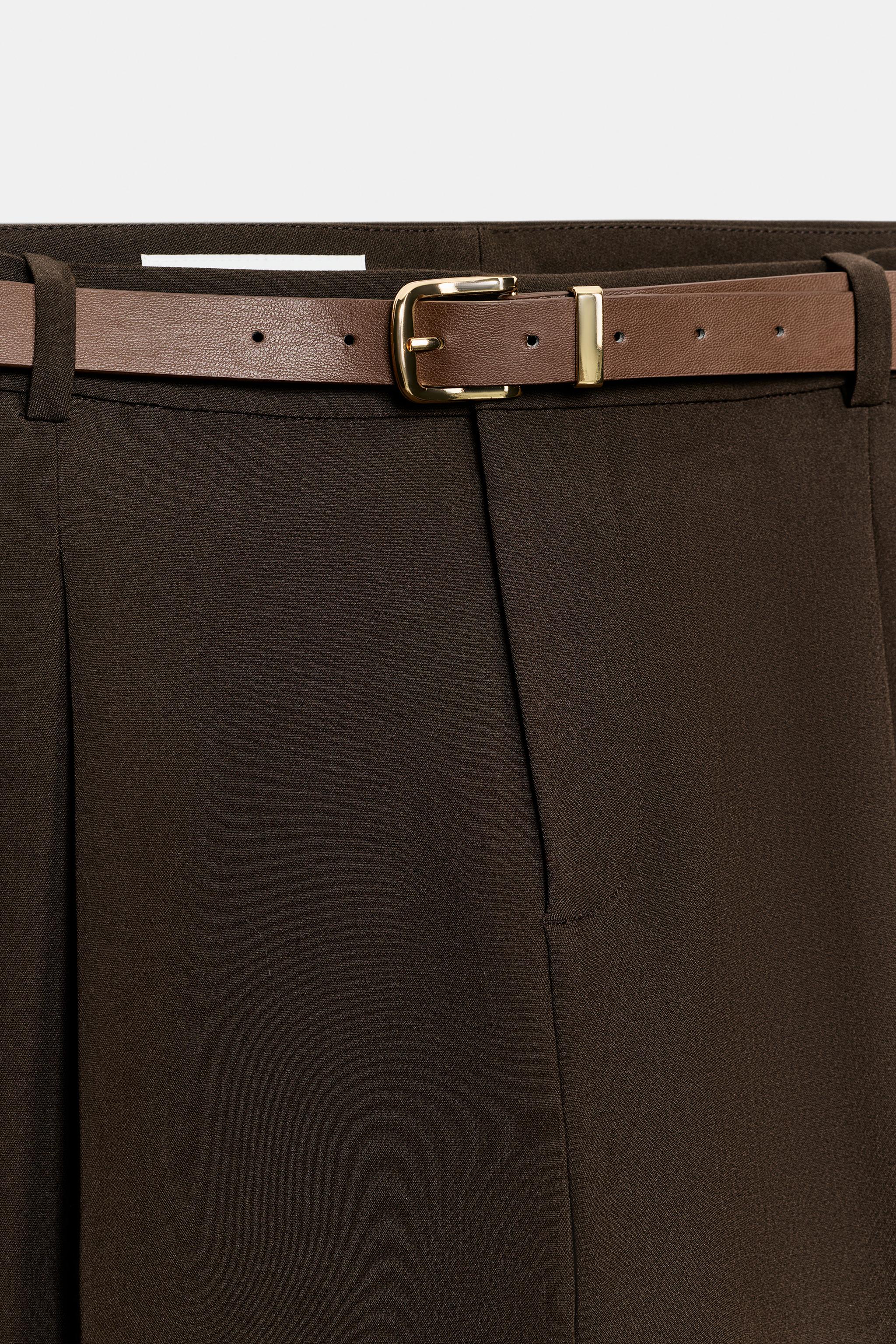 BELTED ANKLE PANTS