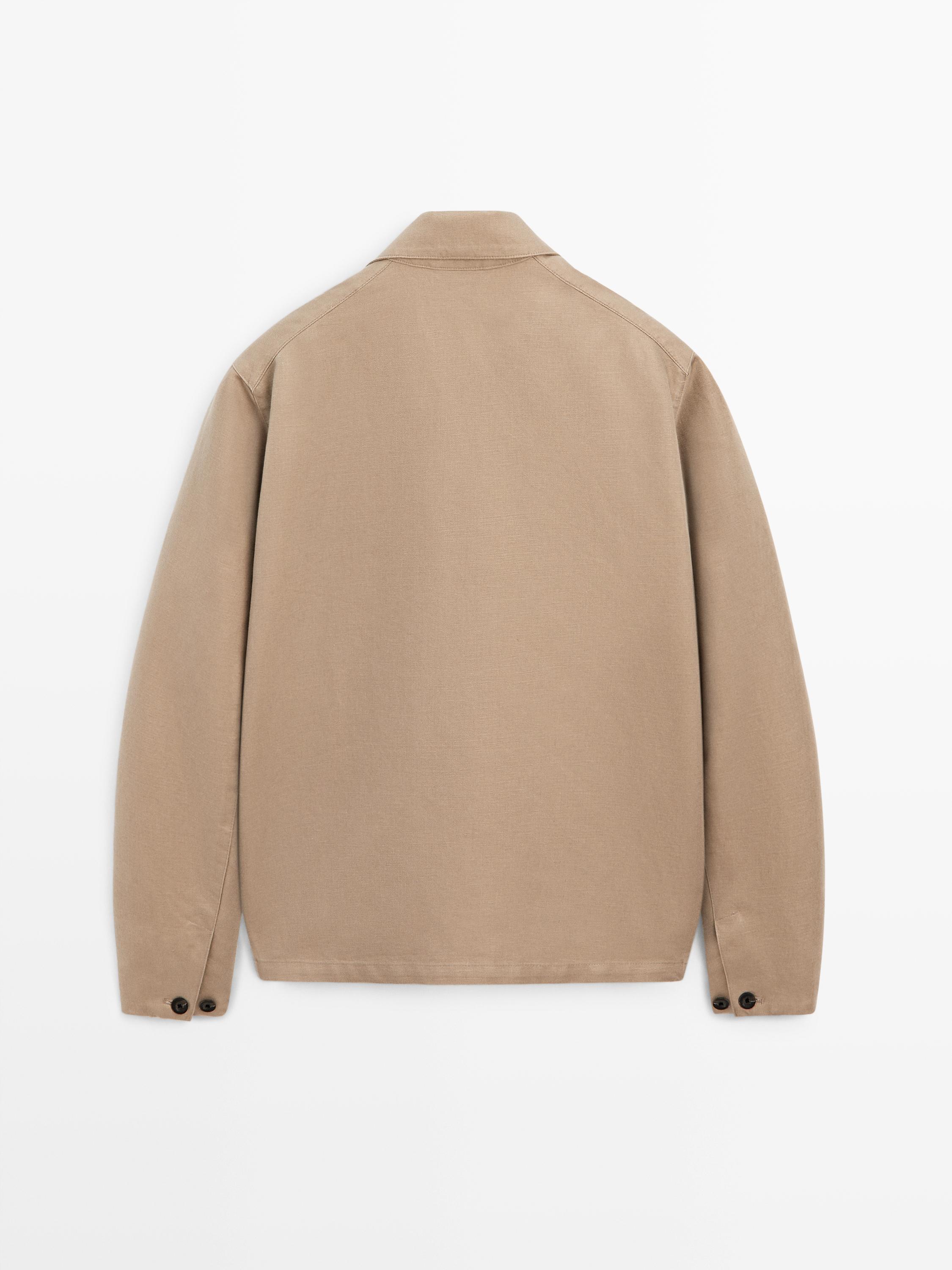 Linen blend jacket with pocket details