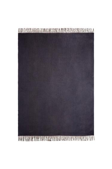 STRIPED BLANKET WITH FRINGING - Blue by Zara