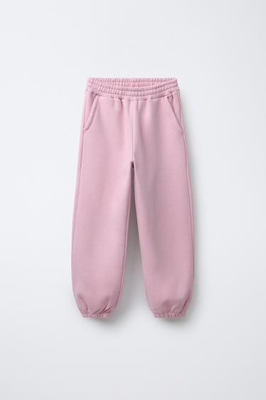 Zara BASIC FLEECE JOGGERS - Pink