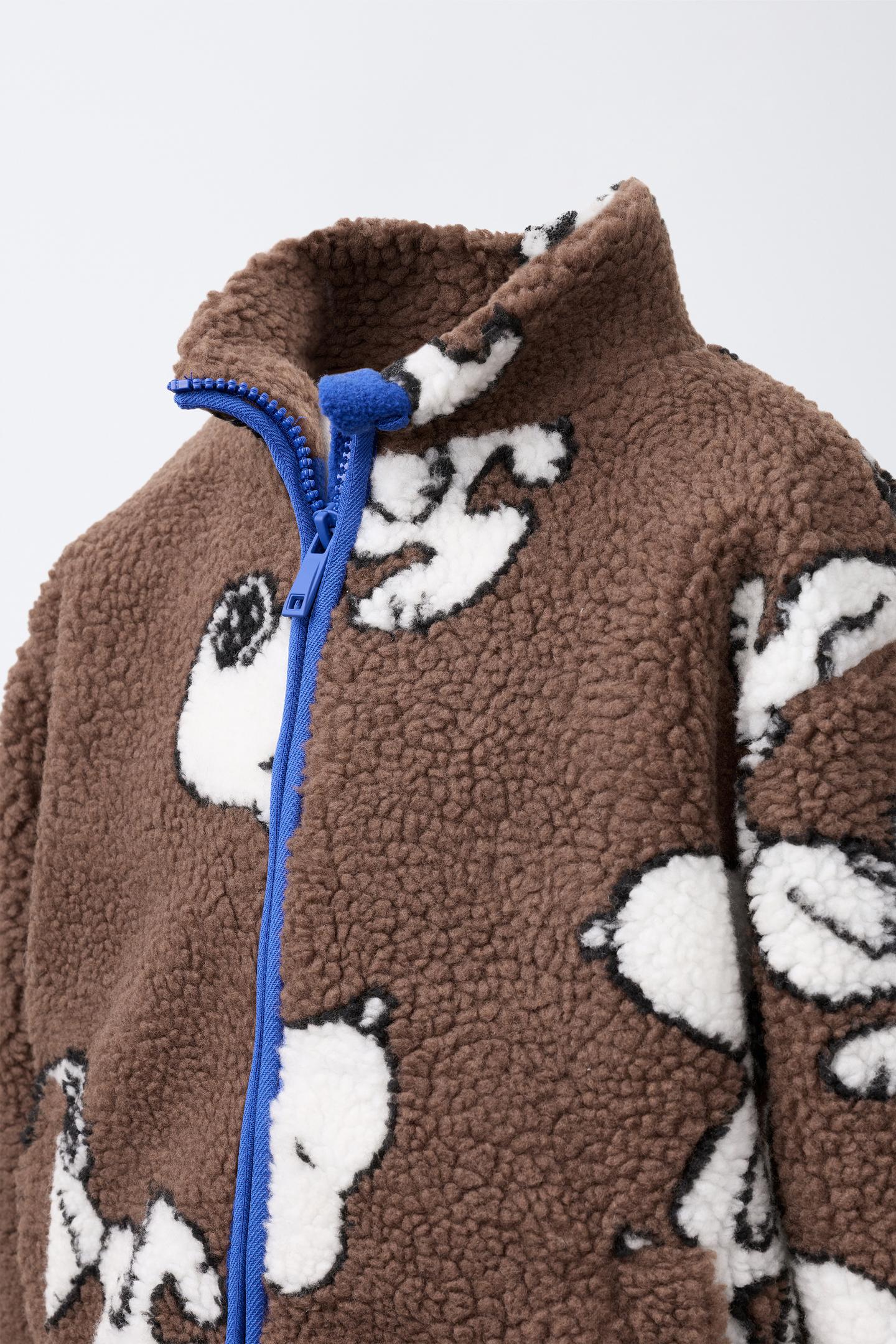Детская куртка Zara Snoopy Peanuts™ Shearling-Effect, цвет: Коричневый — фото 6