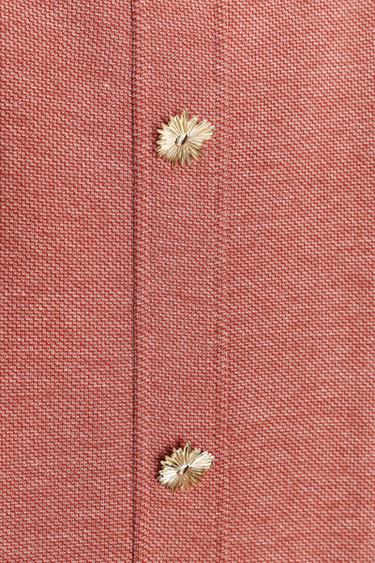 PIQUÉ DRESS WITH BUTTONS - Orange by Zara - Image 6
