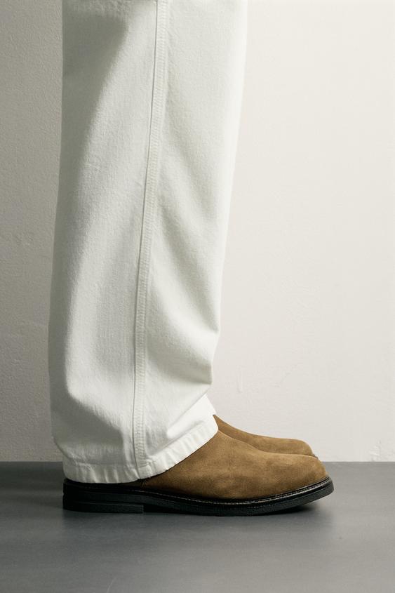 LEATHER CHELSEA BOOTS - Taupe Grey by Zara - Image 0