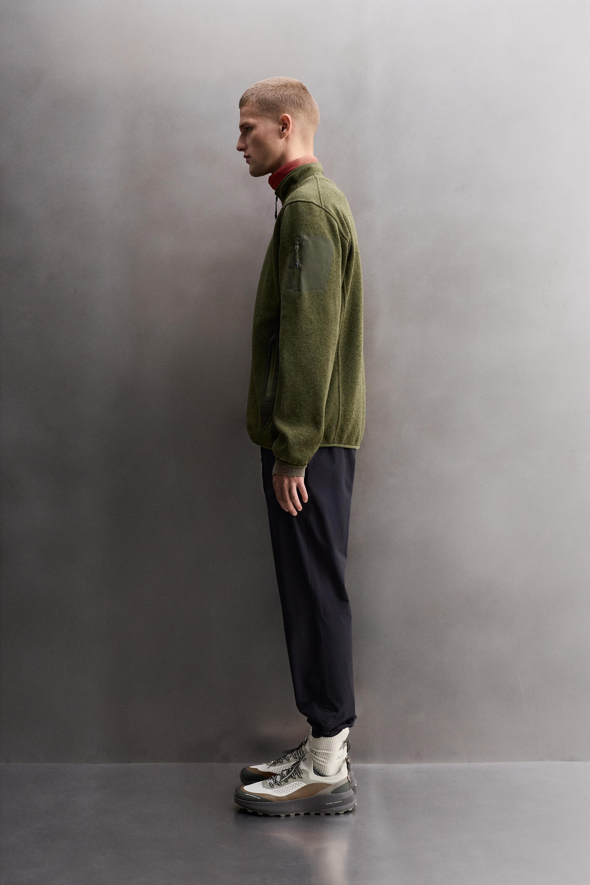 VESTE EN MAILLE BIMATIÈRE AVEC POLAIRE