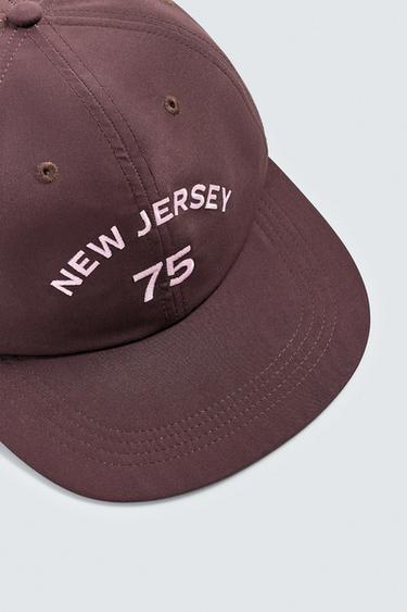 EMBROIDERED FLAT PEAK CAP - Burgundy by Zara - Image 2