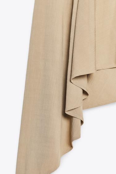 HALTER FLOWING SHORT DRESS - camel by Zara - Image 5