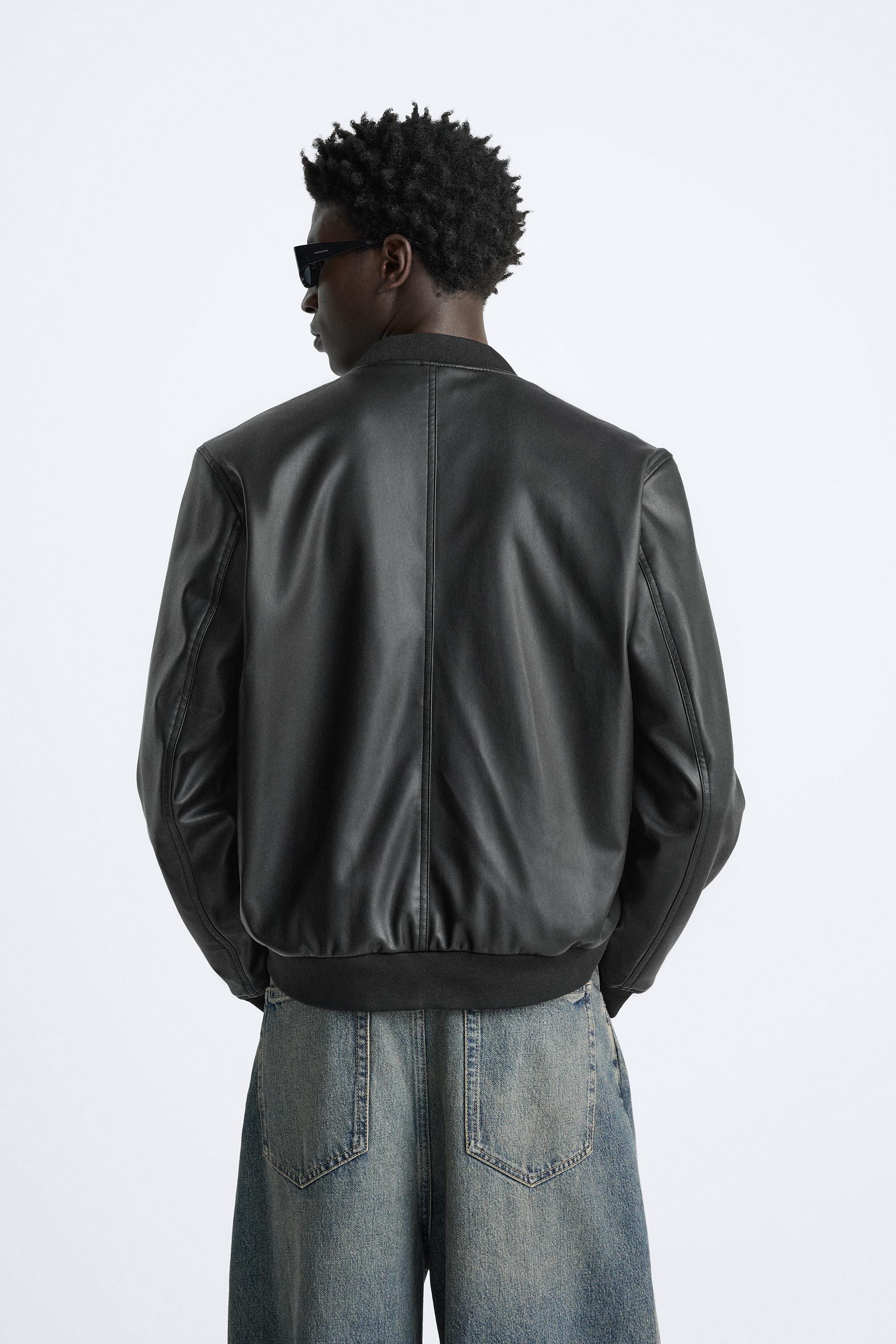 FAUX LEATHER BOMBER JACKET - Black | ZARA United States