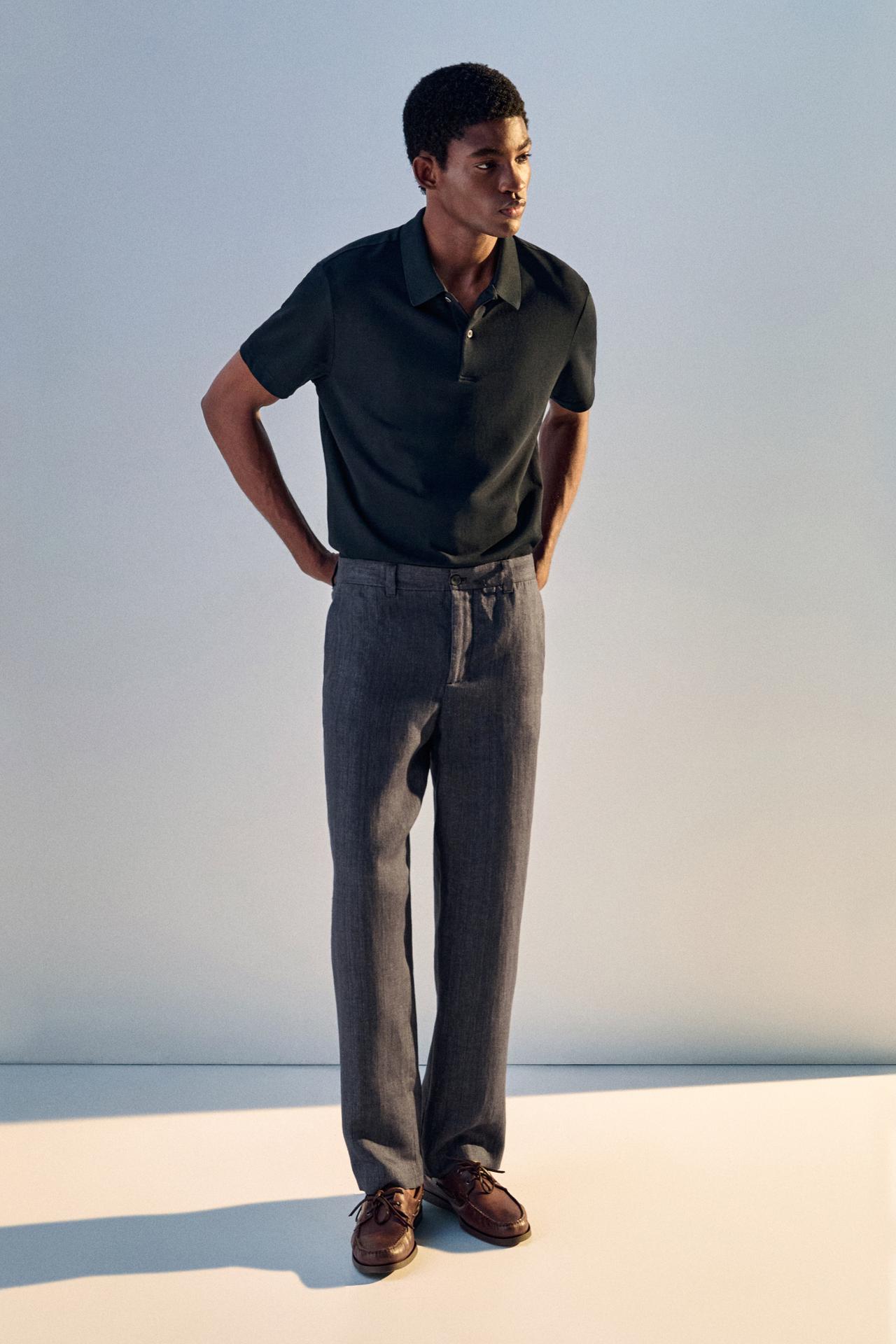 100% cotton structured polo shirt — Navy blue