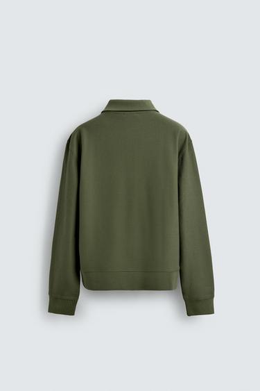 SWEAT LÉGER COL ZIPPÉ - Vert sauge de Zara - Image 7